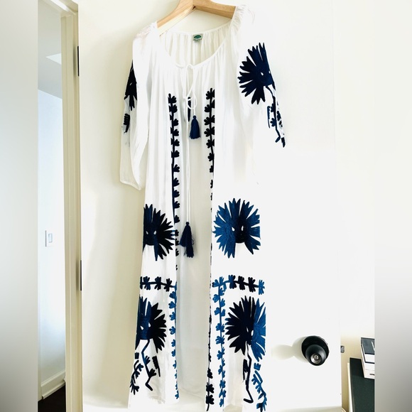 Floral Print Dress Zara Peasant Dress FREE PEOPLE Wild Horses Embroidered  Ivory Loose Fit Mini Dress